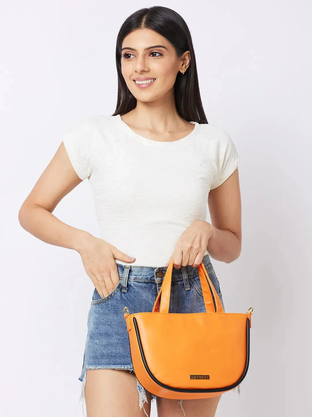 Caprese Gracie Satchel Medium Handbag Orange