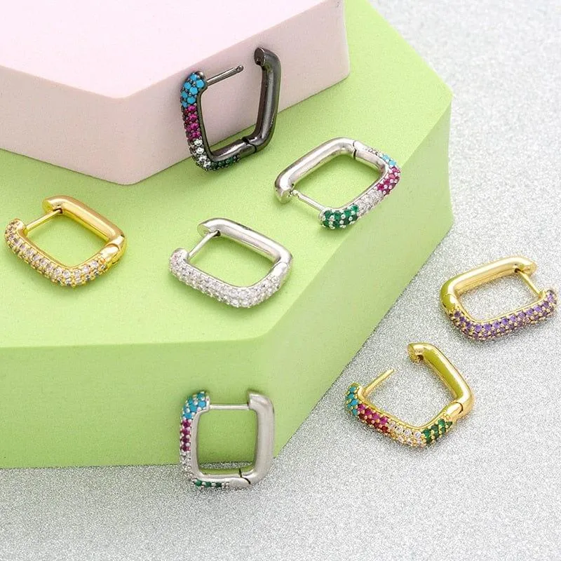 Classic Pave Hoop Earrings - 19 Colors