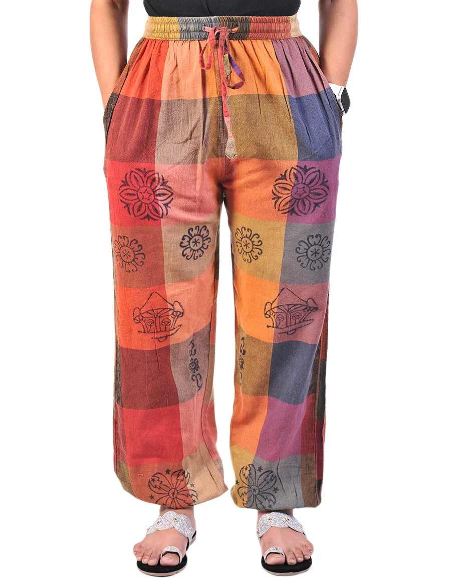 Colorful Hand Printed Women's Joggers