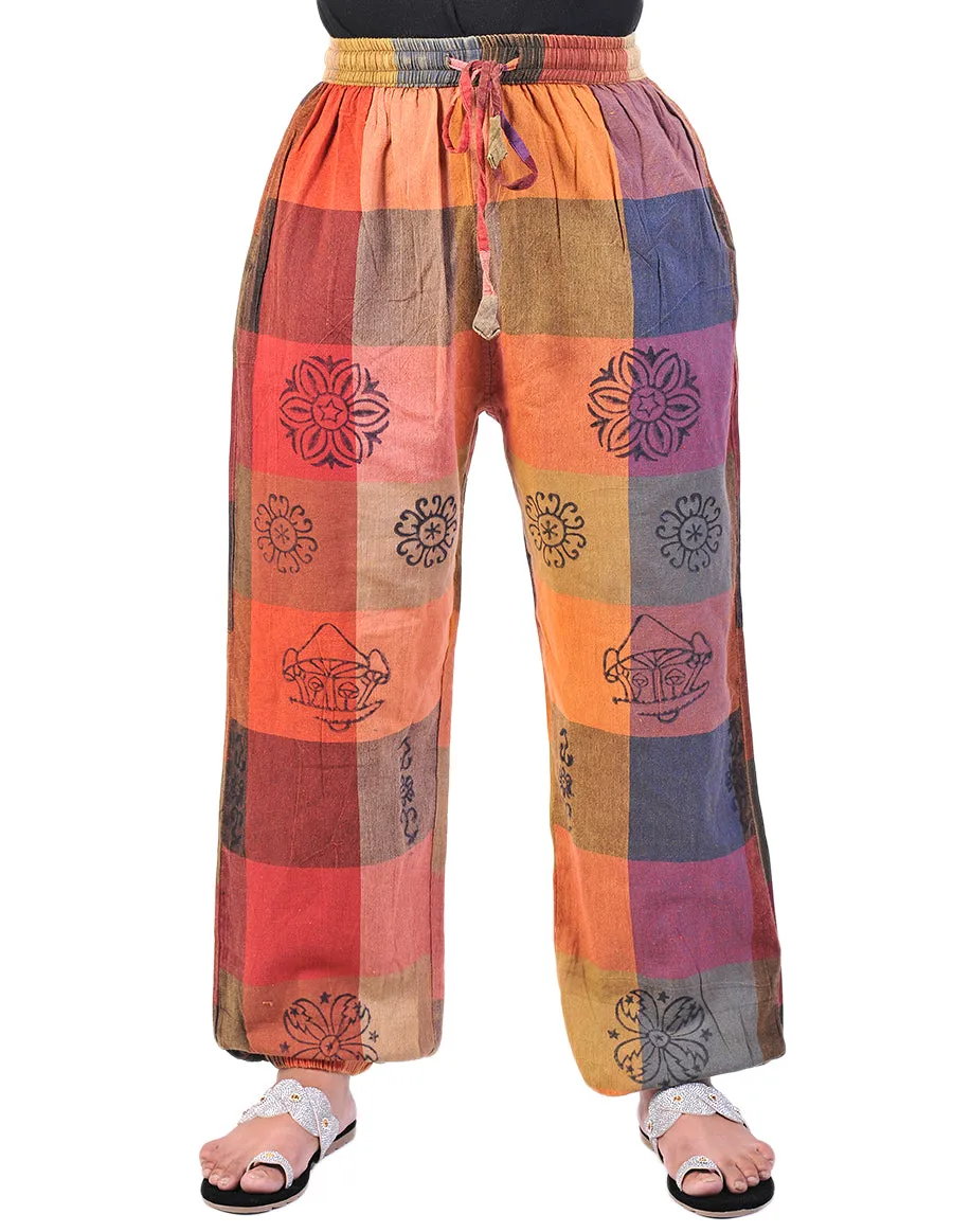 Colorful Hand Printed Women's Joggers