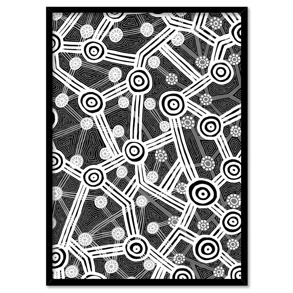 Connected Journey II B&W - Art Print by Leah Cummins