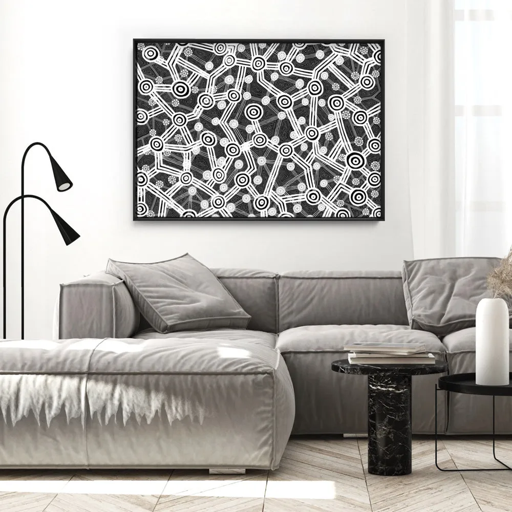 Connected Journey in Landscape B&W - Art Print by Leah Cummins