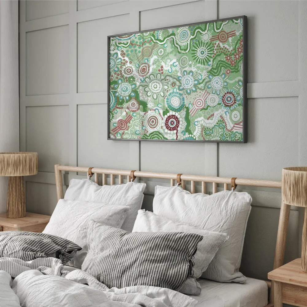 Country in Colour Green - Art Print by Leah Cummins