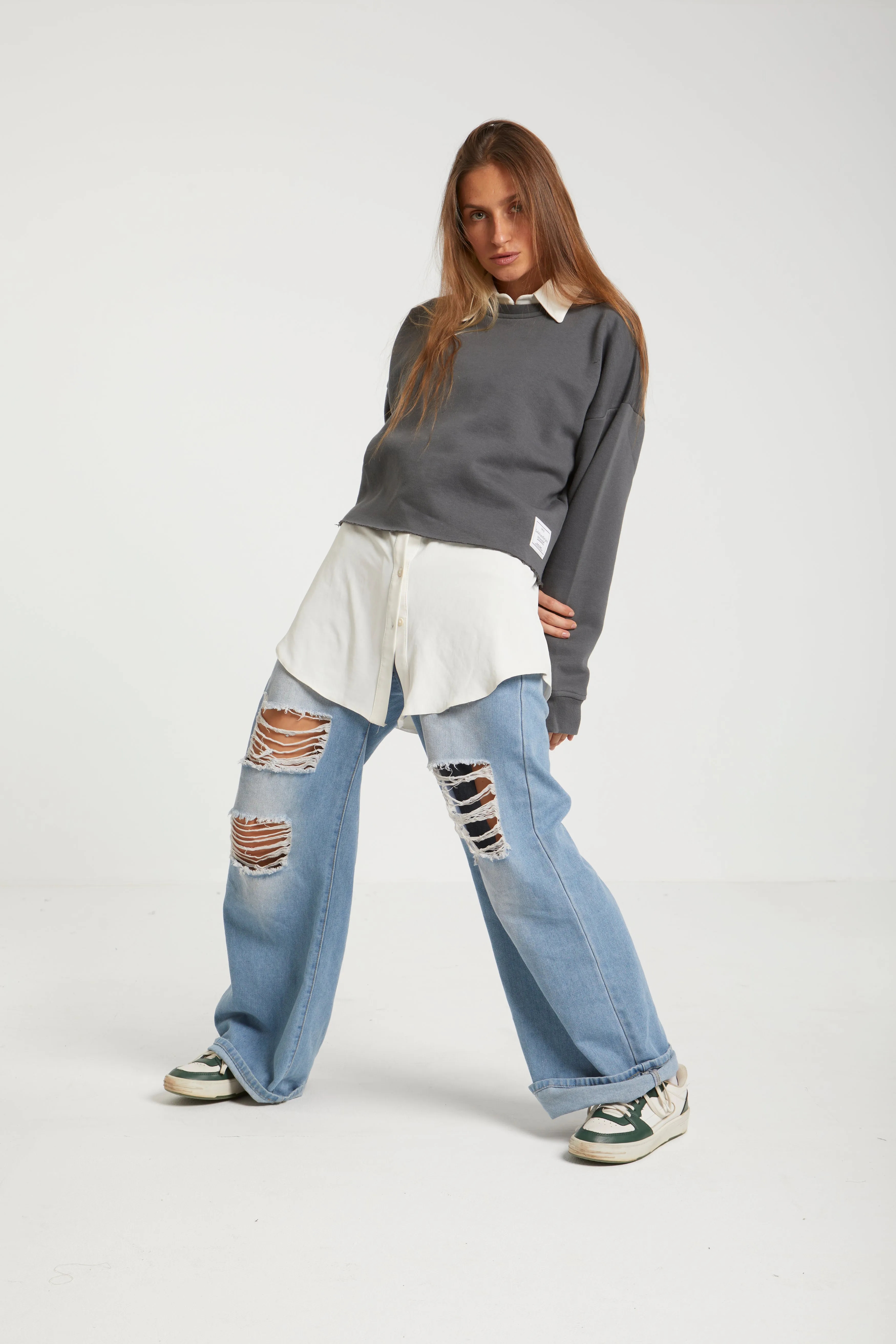 CROPPED ULTIMATE SWEATSHIRT - GREY