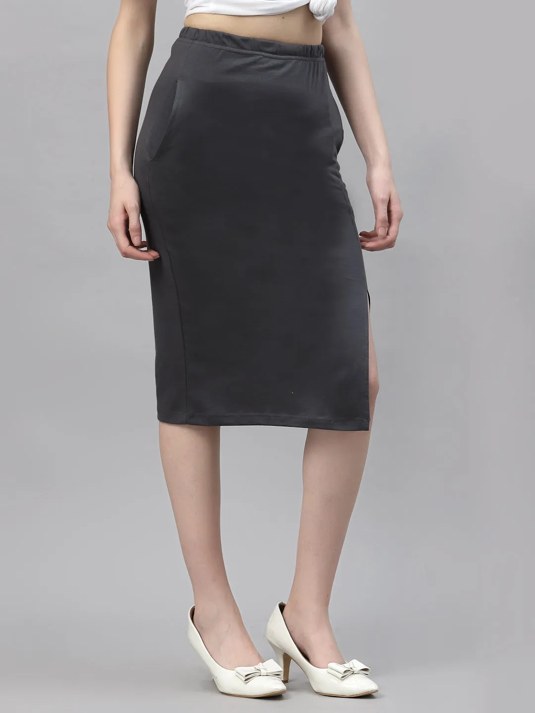 Dark Grey Bodycon Skirt