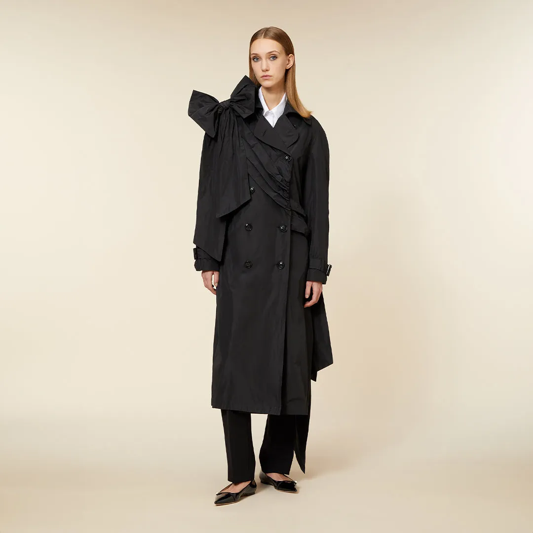 DRAPE BOW TRENCHCOAT