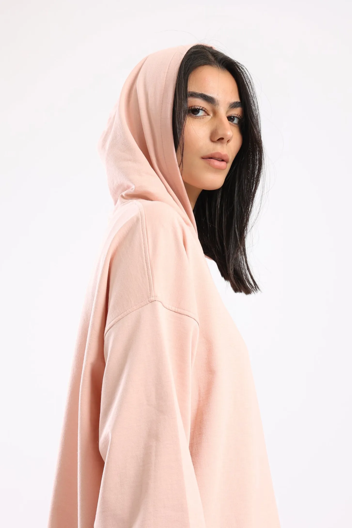 EASY DAY OVERSIZED HOODIE DRESS - BLUSH