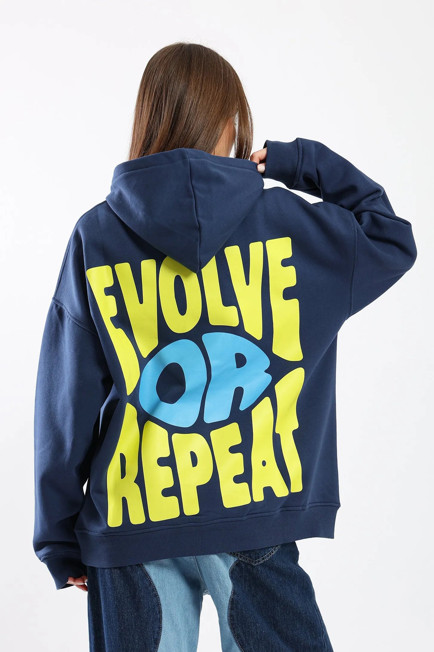 EVOLVE OR REPEAT HOODIE - NAVY