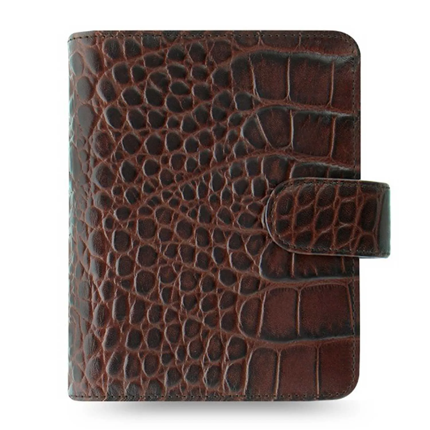 Filofax Classic Croc Print Pocket Chestnut Leather Organizer Agenda 2024