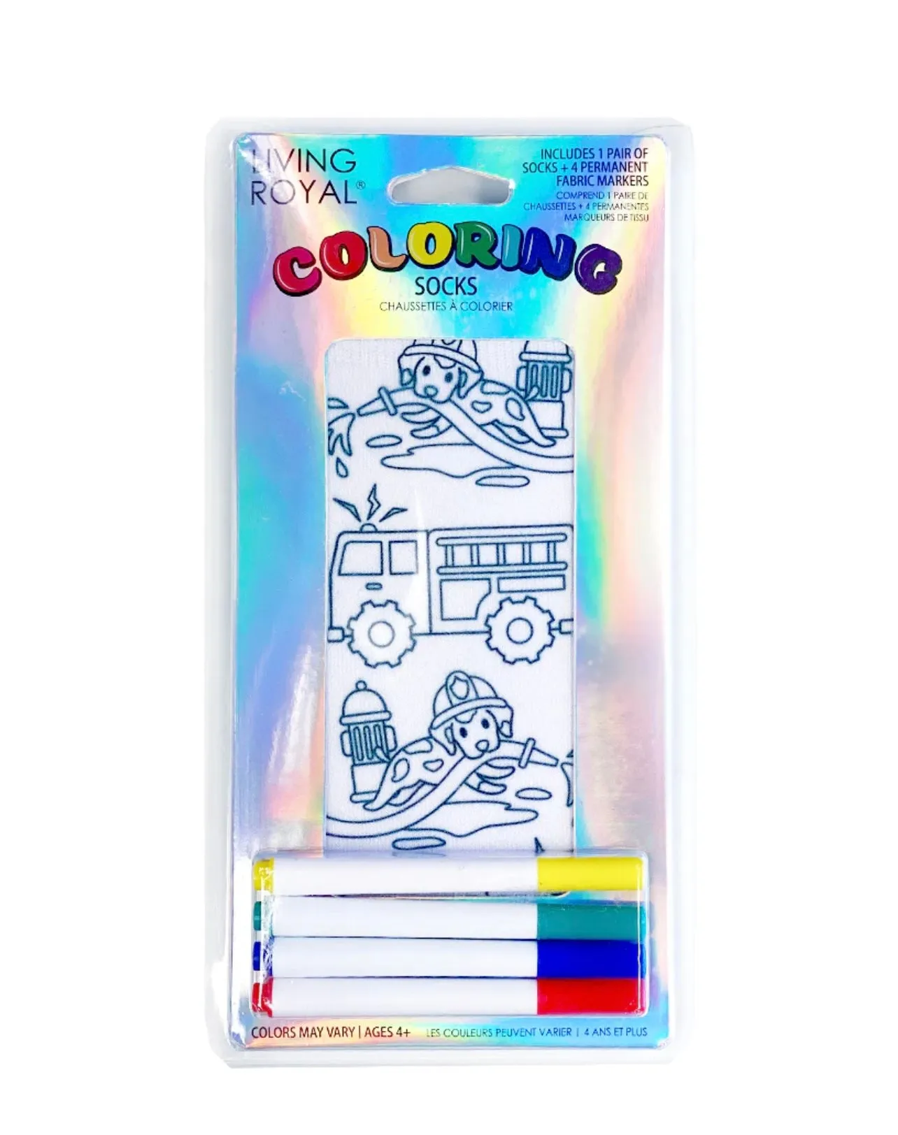 Fire Truck Coloring Socks