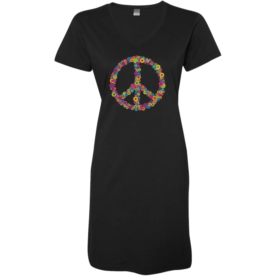 Floral Peace Sign Ladies' V-Neck Cover-Up