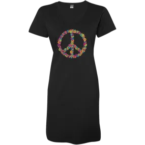 Floral Peace Sign Ladies' V-Neck Cover-Up