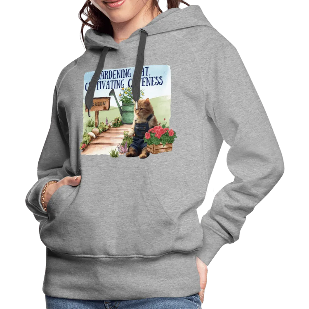 Gardening Cat, Cultivating Cuteness - Women’s Premium Hoodie