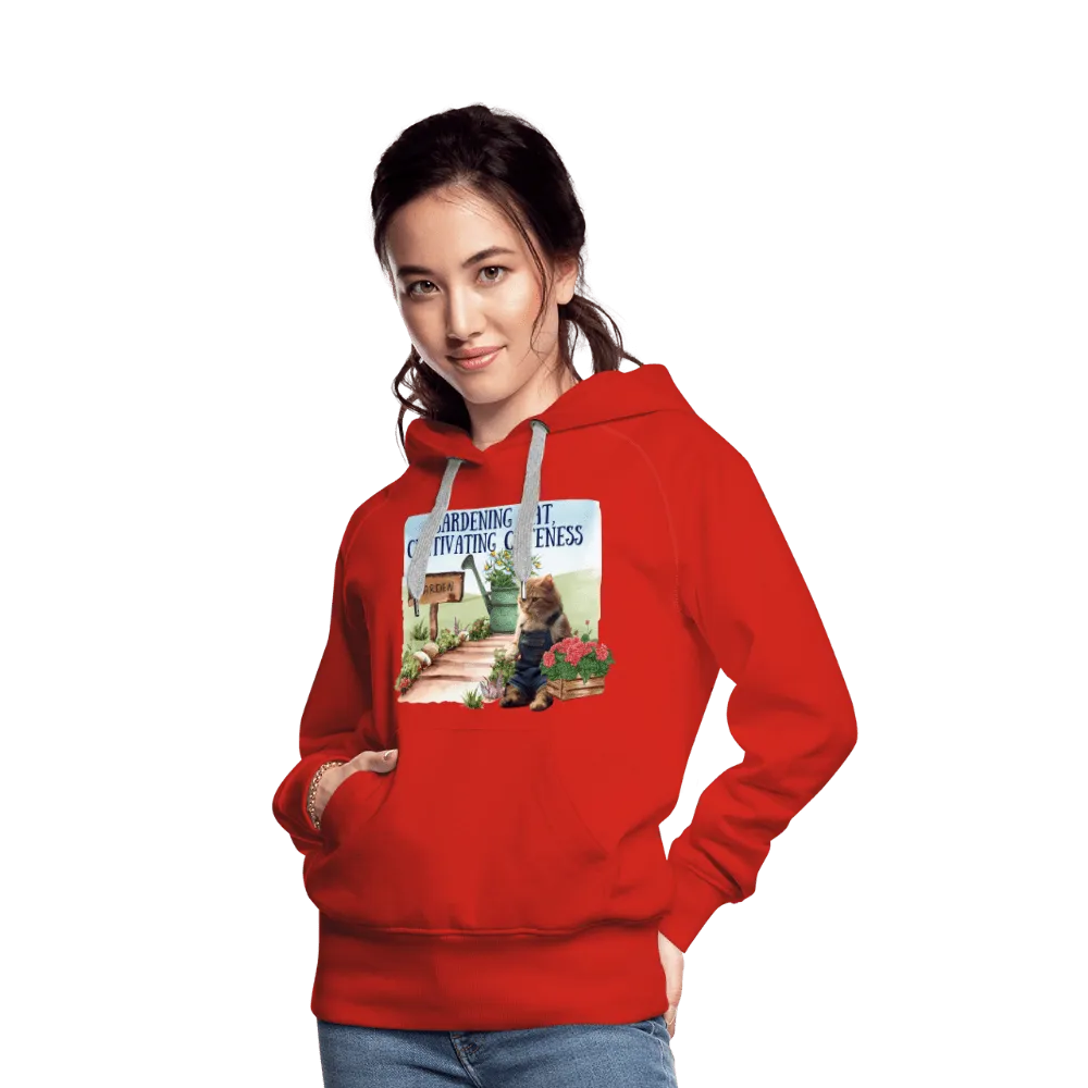 Gardening Cat, Cultivating Cuteness - Women’s Premium Hoodie