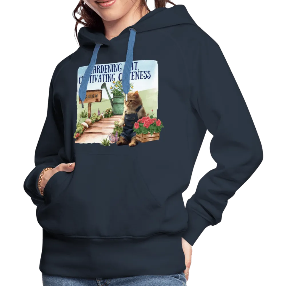 Gardening Cat, Cultivating Cuteness - Women’s Premium Hoodie