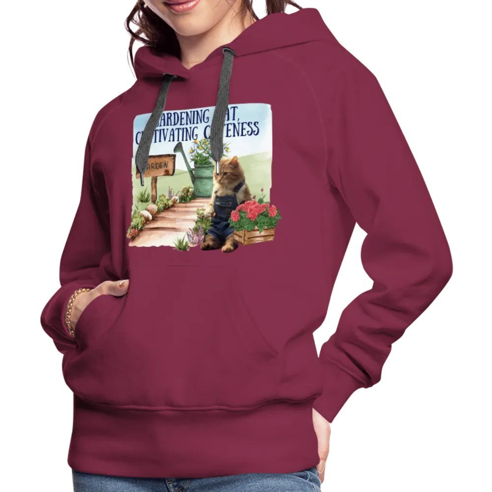 Gardening Cat, Cultivating Cuteness - Women’s Premium Hoodie