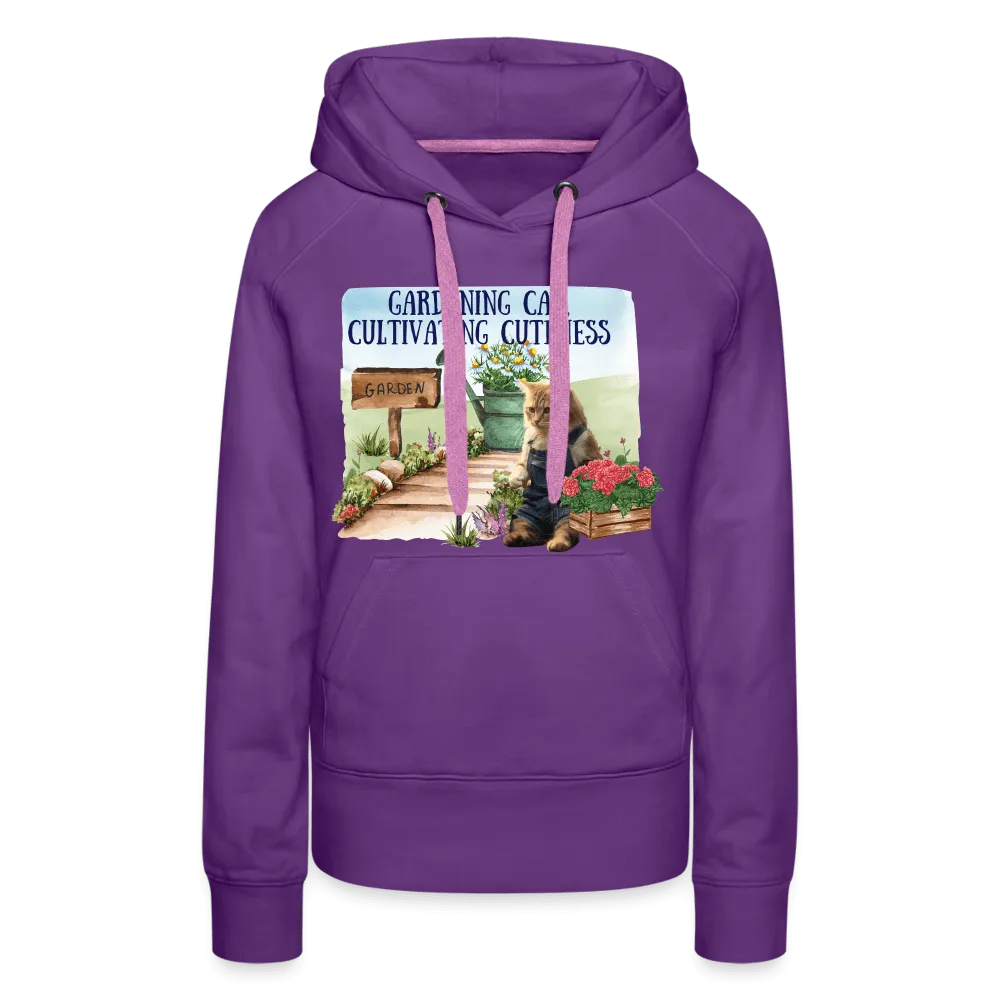 Gardening Cat, Cultivating Cuteness - Women’s Premium Hoodie