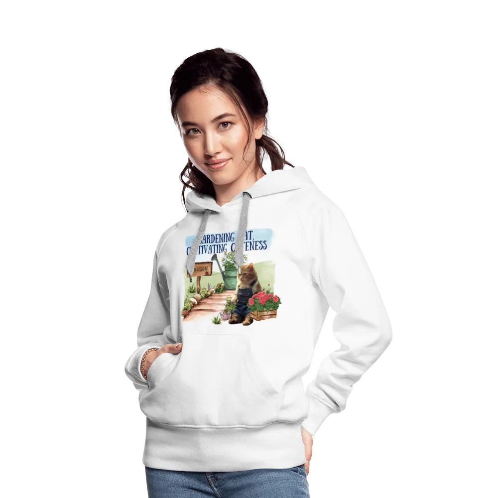 Gardening Cat, Cultivating Cuteness - Women’s Premium Hoodie