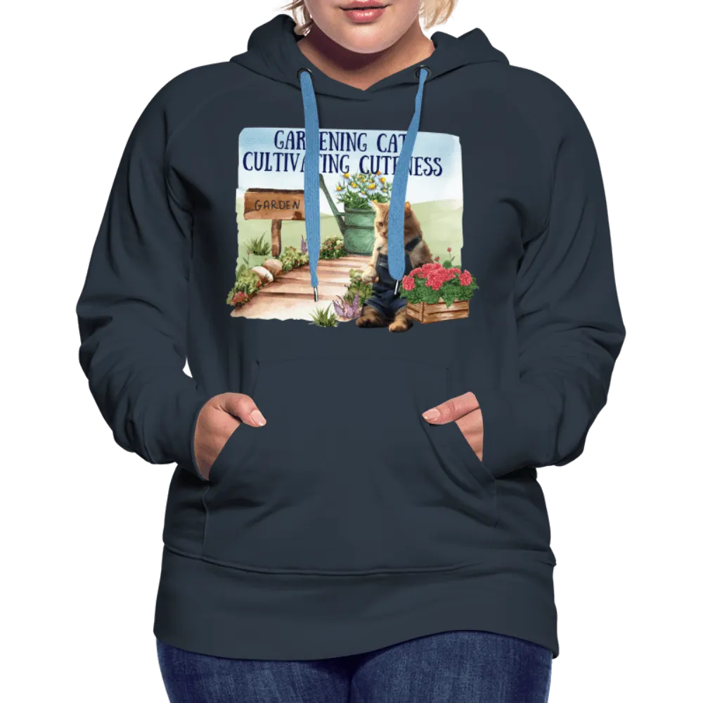 Gardening Cat, Cultivating Cuteness - Women’s Premium Hoodie