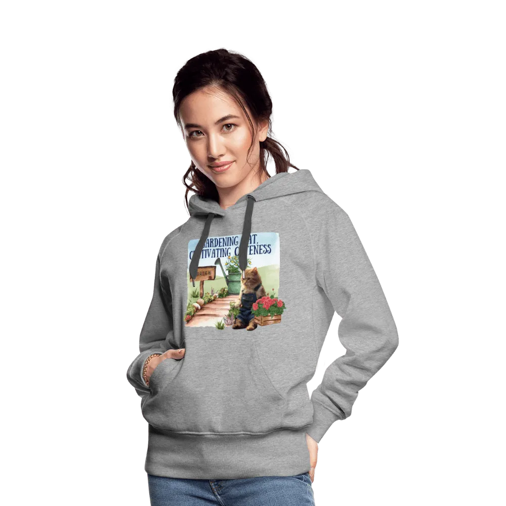 Gardening Cat, Cultivating Cuteness - Women’s Premium Hoodie