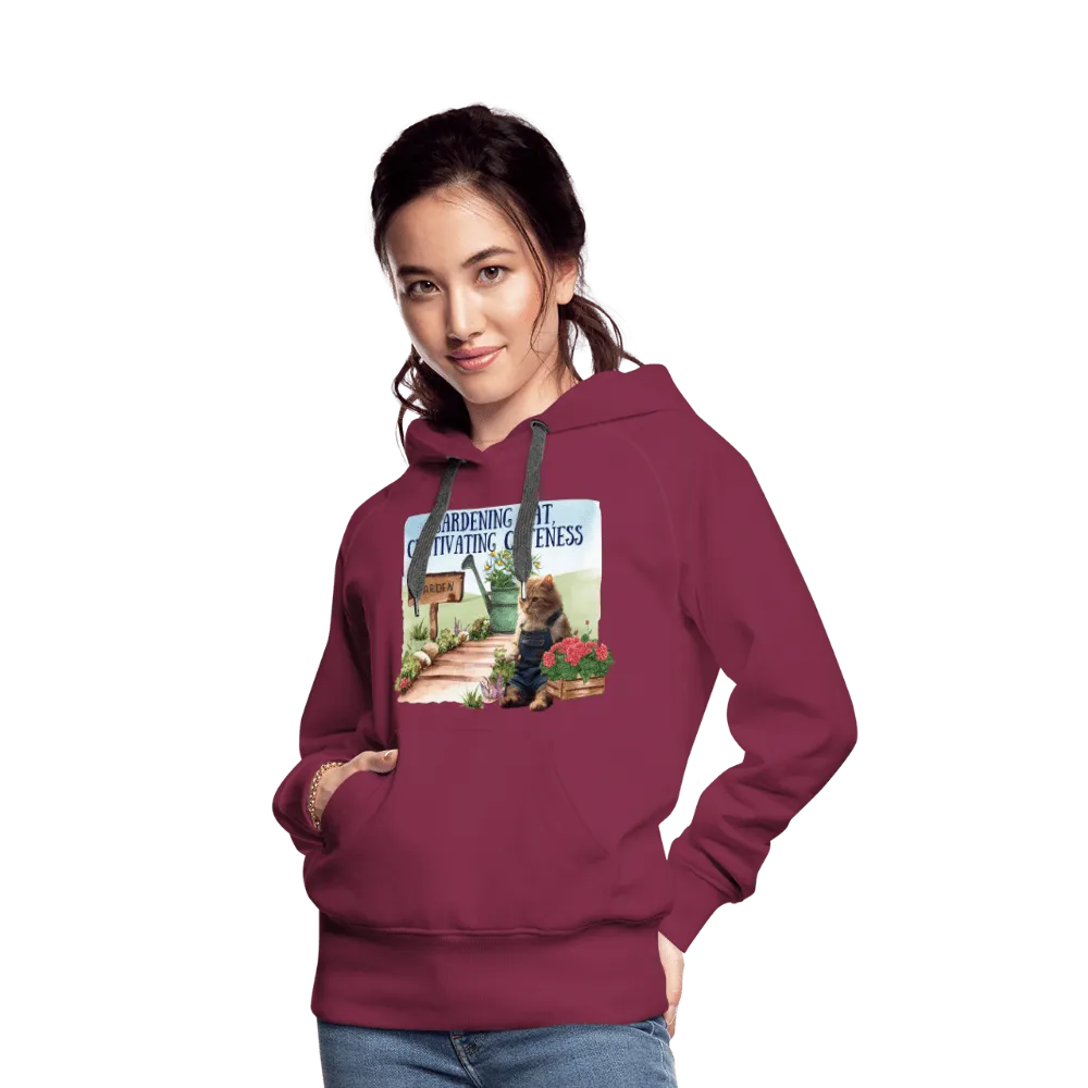 Gardening Cat, Cultivating Cuteness - Women’s Premium Hoodie