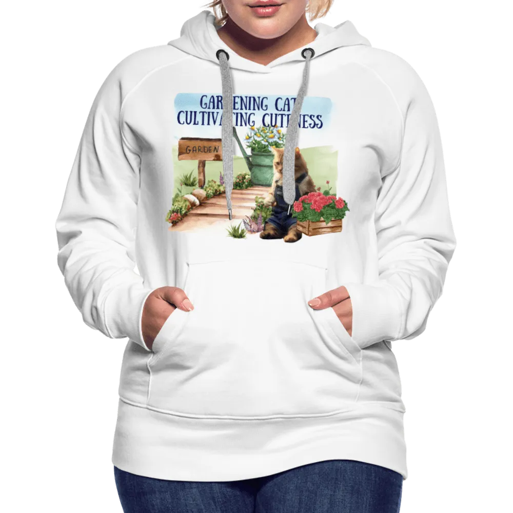 Gardening Cat, Cultivating Cuteness - Women’s Premium Hoodie