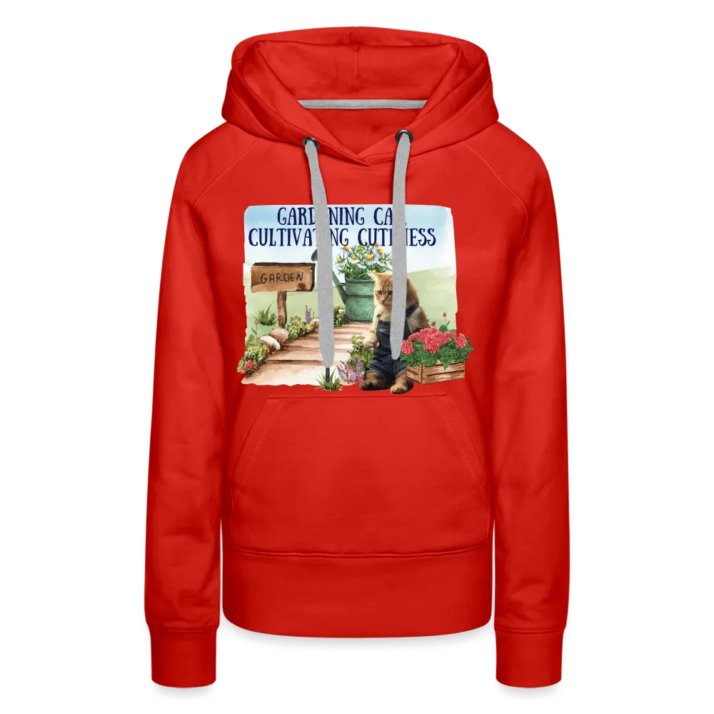 Gardening Cat, Cultivating Cuteness - Women’s Premium Hoodie