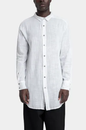 Gauze cotton long shirt, White