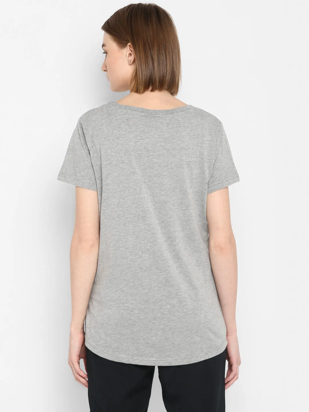 Isla Women Cotton Grey T-Shirt