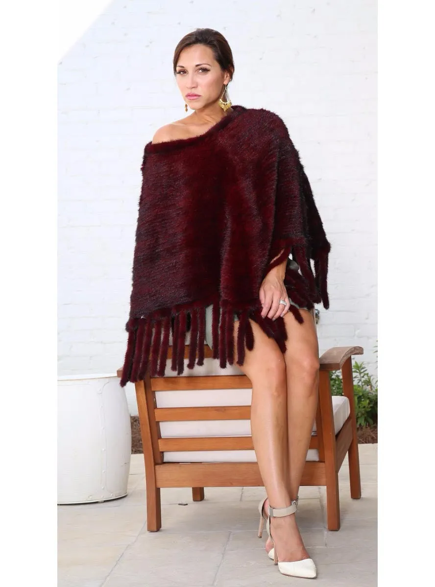 Knitted Mink Fur Poncho