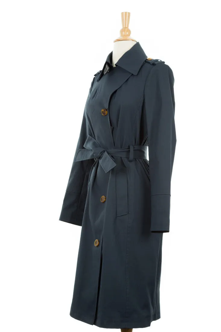 Lane Coated Stretch-Cotton Trench