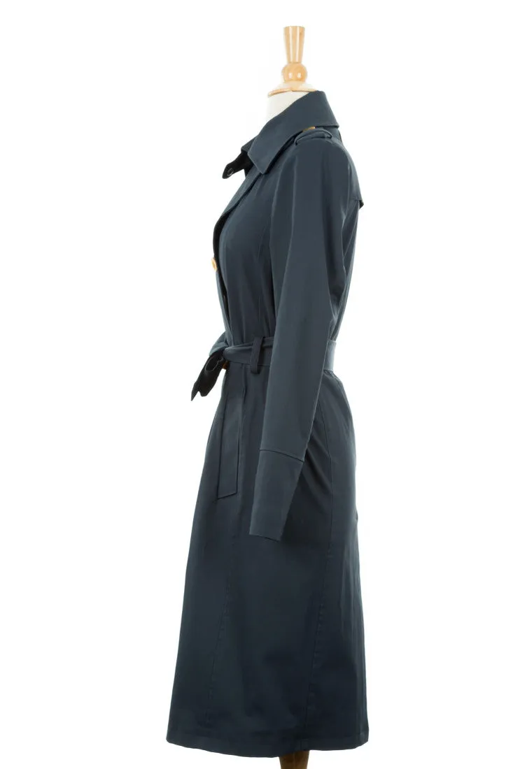 Lane Coated Stretch-Cotton Trench