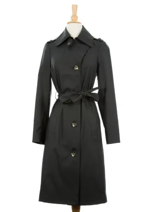 Lane Coated Stretch-Cotton Trench