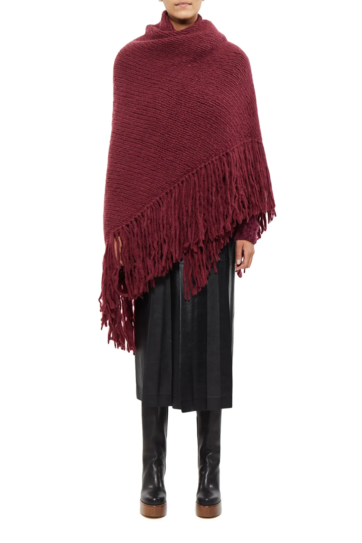 Lauren Knit Wrap in Windsor Wine Welfat Cashmere