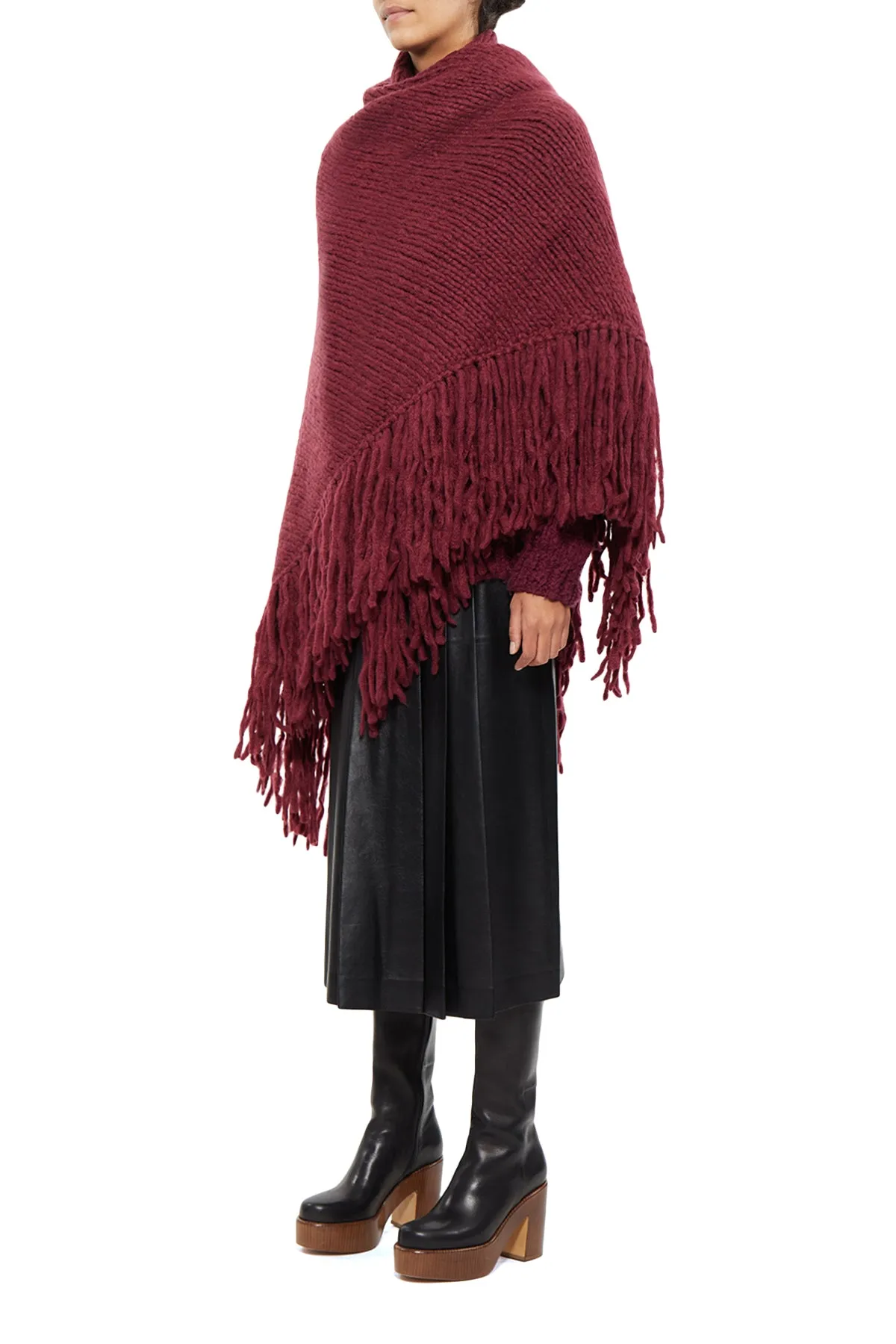 Lauren Knit Wrap in Windsor Wine Welfat Cashmere