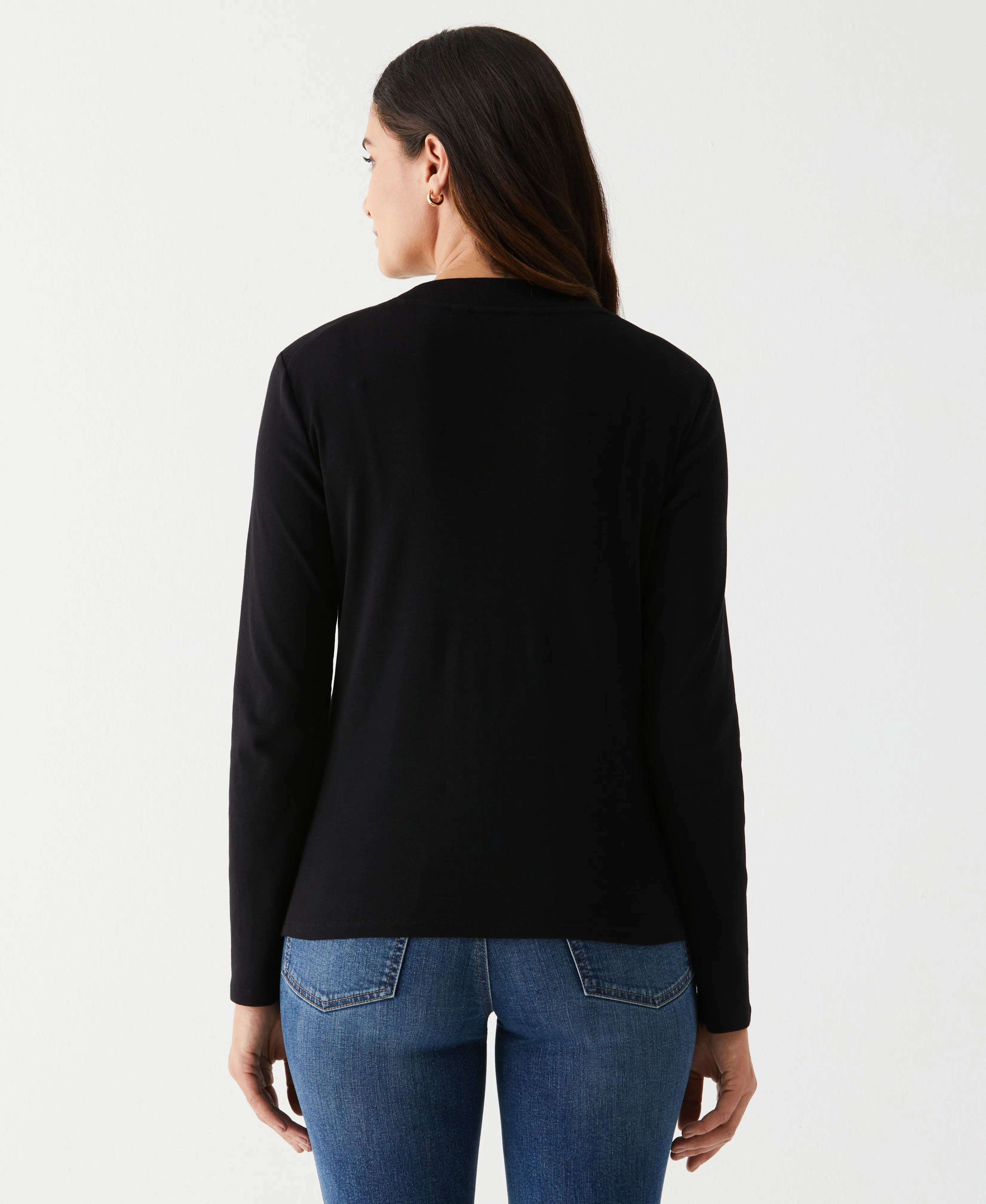 Long Sleeve Tee with Zipper Detail