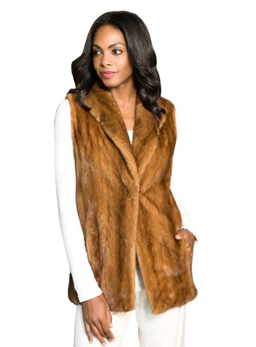 Mink Fur Vest with Shawl Collar