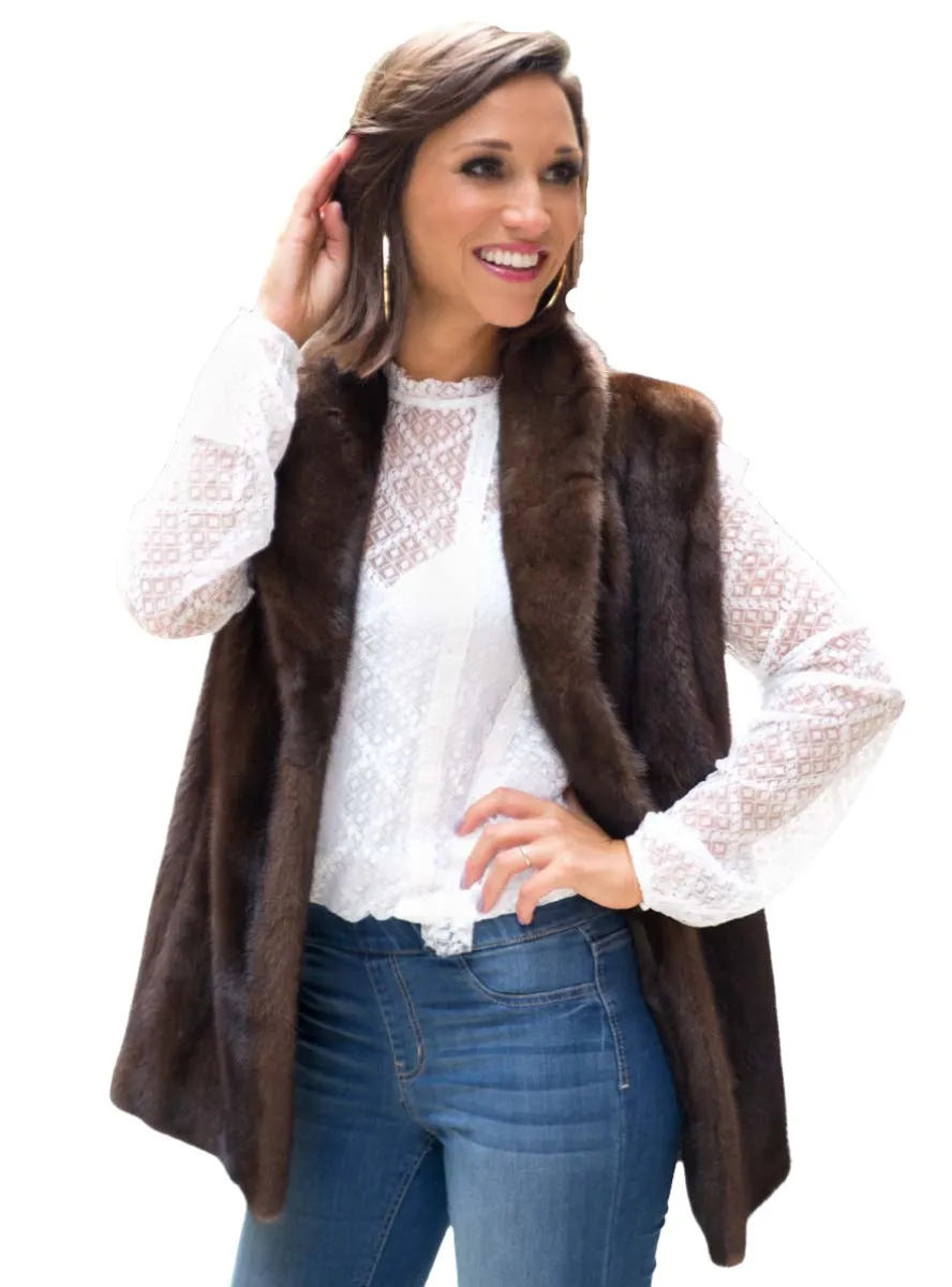 Mink Fur Vest with Shawl Collar