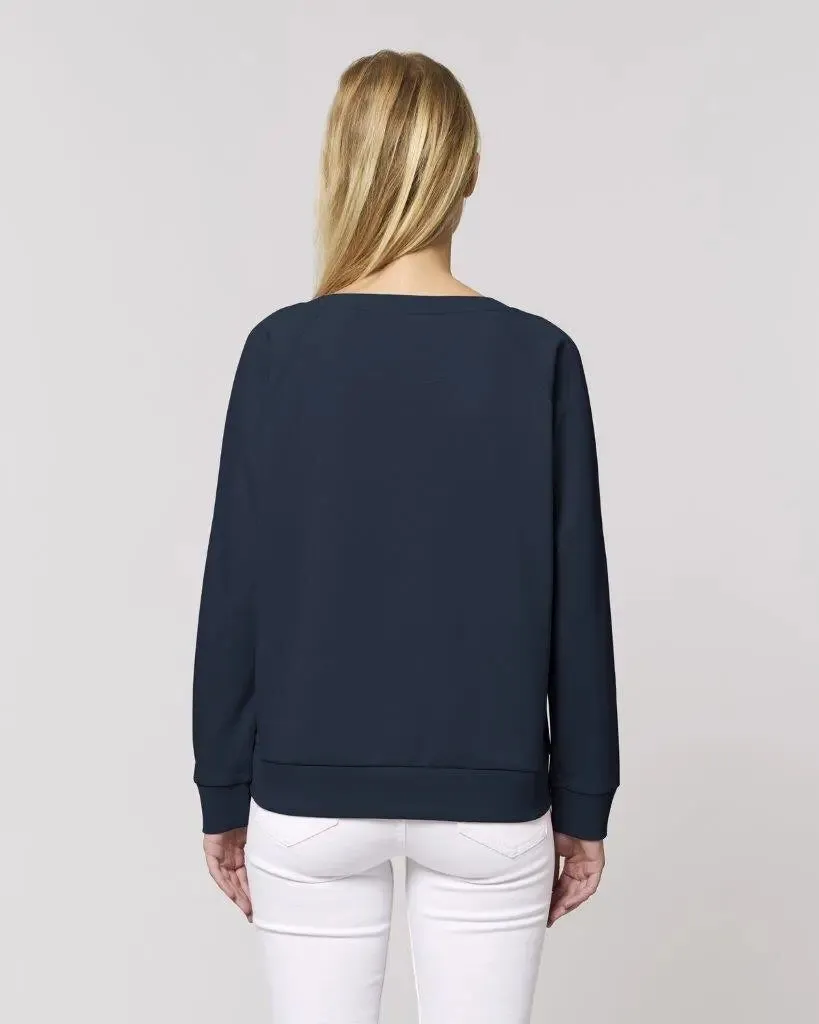 Navy organic sweatshirt for women