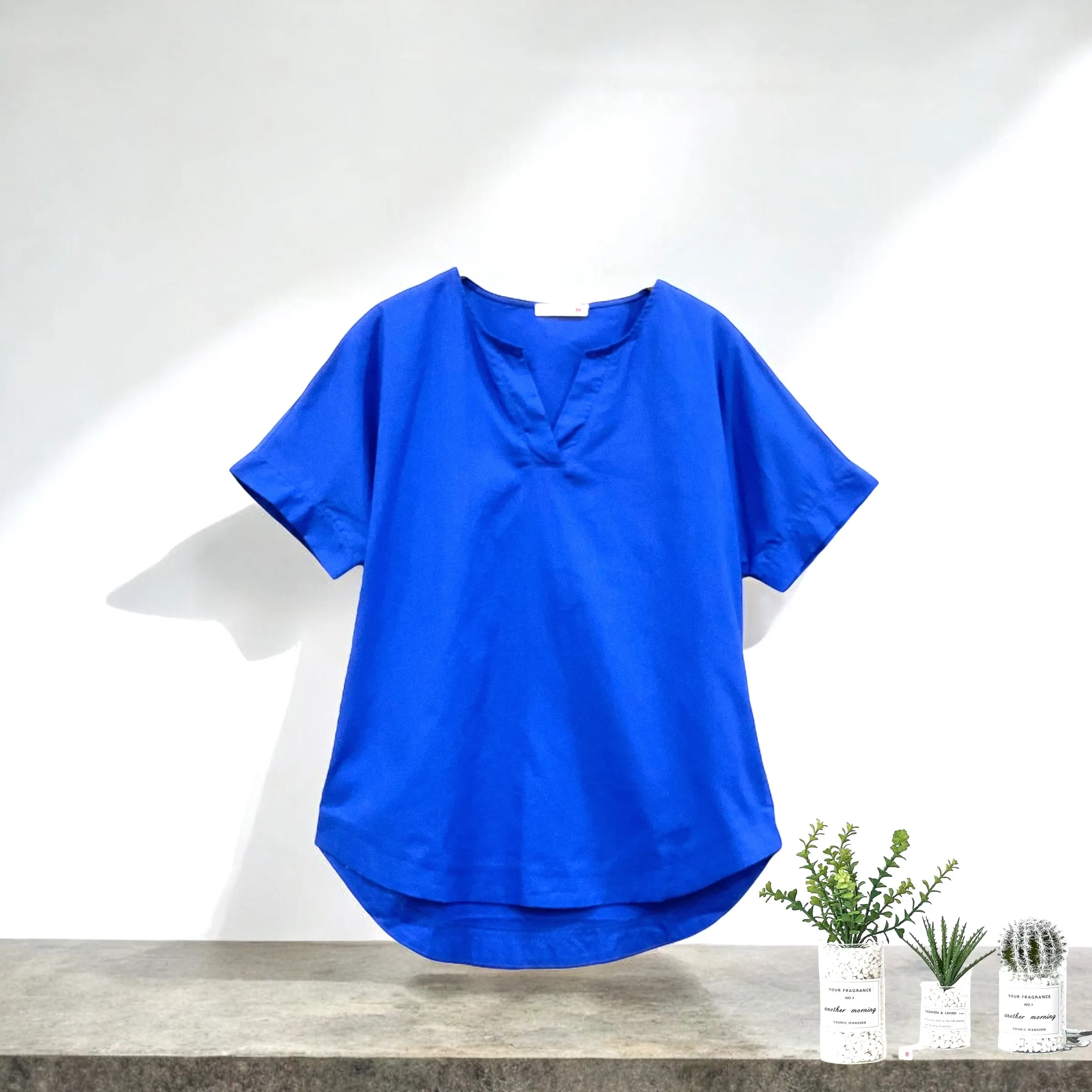 Patch Women Casual Short Sleeve V Neck Shirt