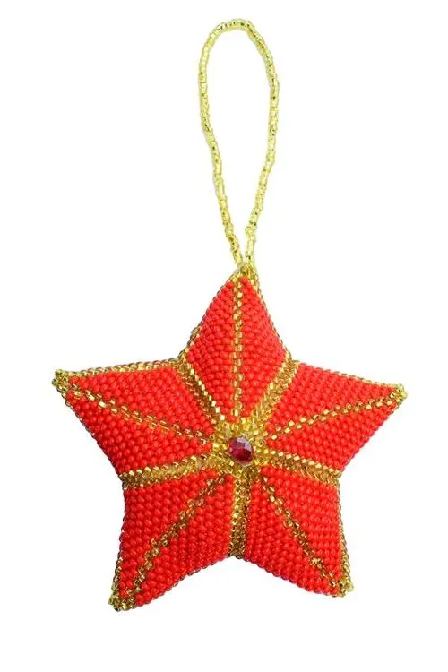 Red Stuffed Star Ornament