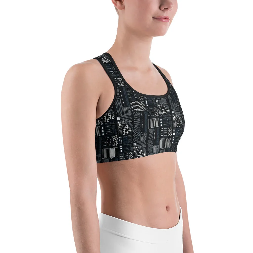 Robot Series Sports Bra for women, Available in sizes XS-2XL, Scoop neckline and racerback