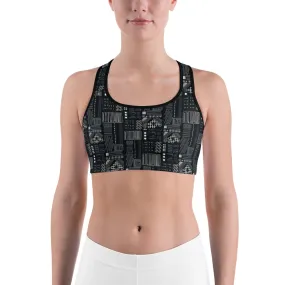 Robot Series Sports Bra for women, Available in sizes XS-2XL, Scoop neckline and racerback