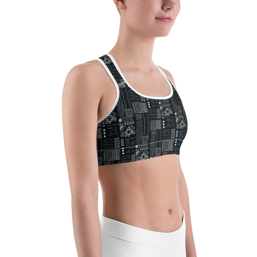 Robot Series Sports Bra for women, Available in sizes XS-2XL, Scoop neckline and racerback