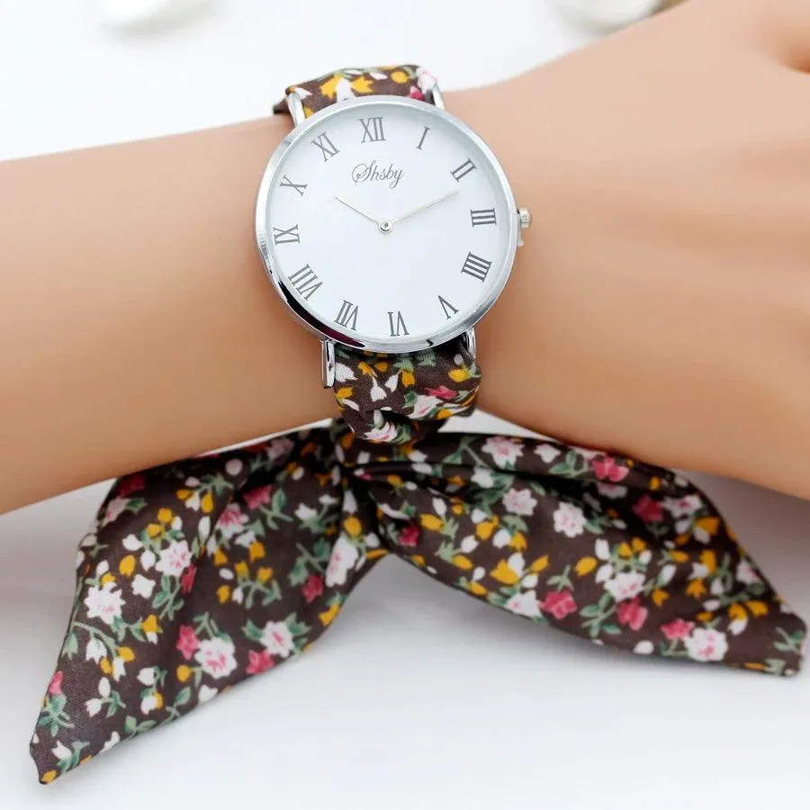 Roman silver women dress watch