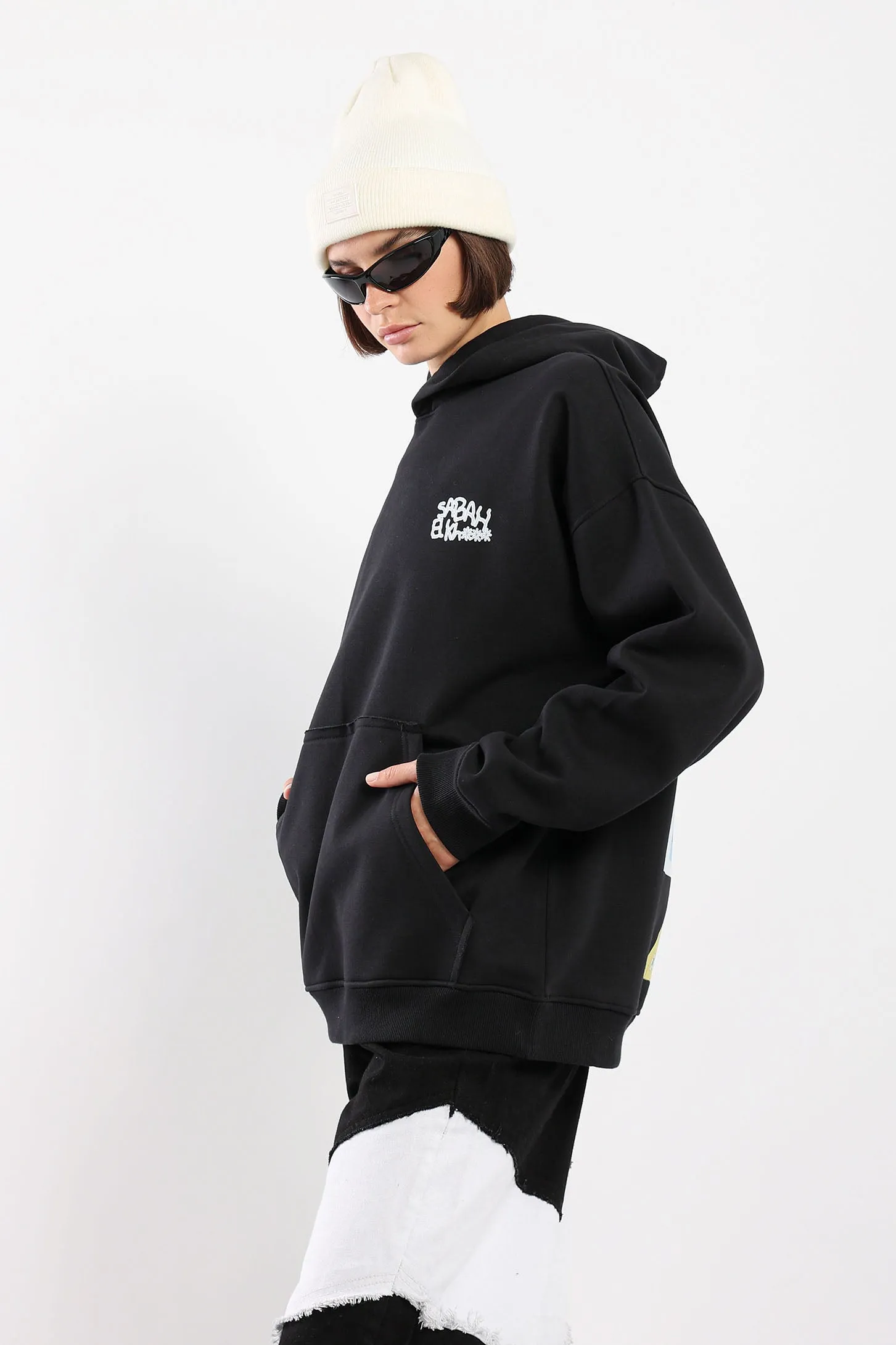 Black Sabah El Khair Hoodie - Premium Quality