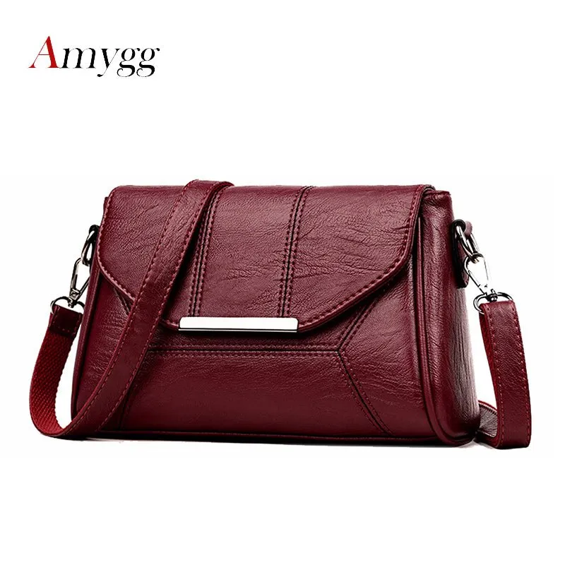 Soft Crossbody Bags For Women Pu Leather Handbags Designer Women Shoulder Bags High Quality Solid Women Messenger Bags