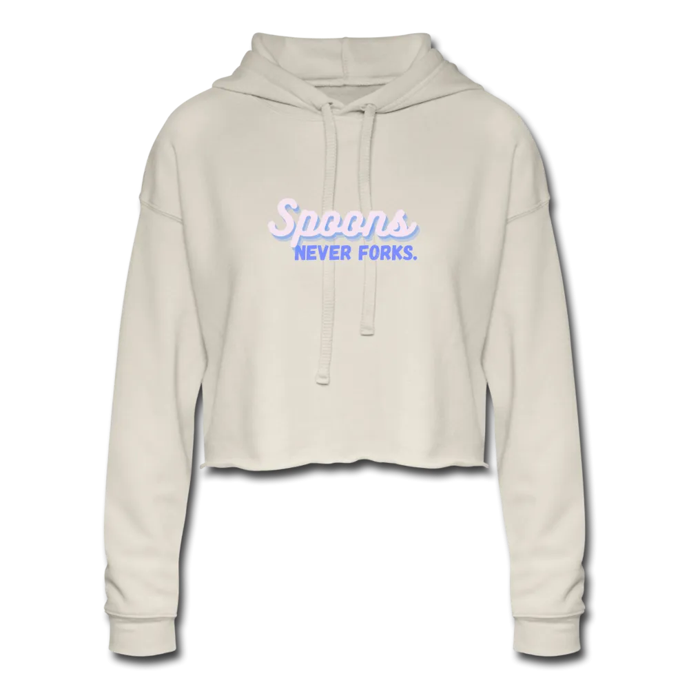 Spoons Never Fork Cropped Hoodie