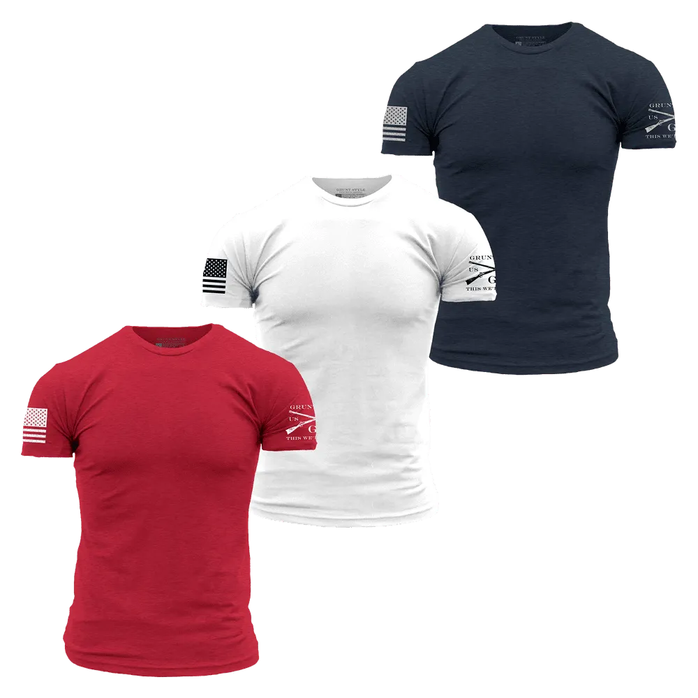 Standard Issue Core Basic T-Shirts - Patriot Pack - 3 Pack