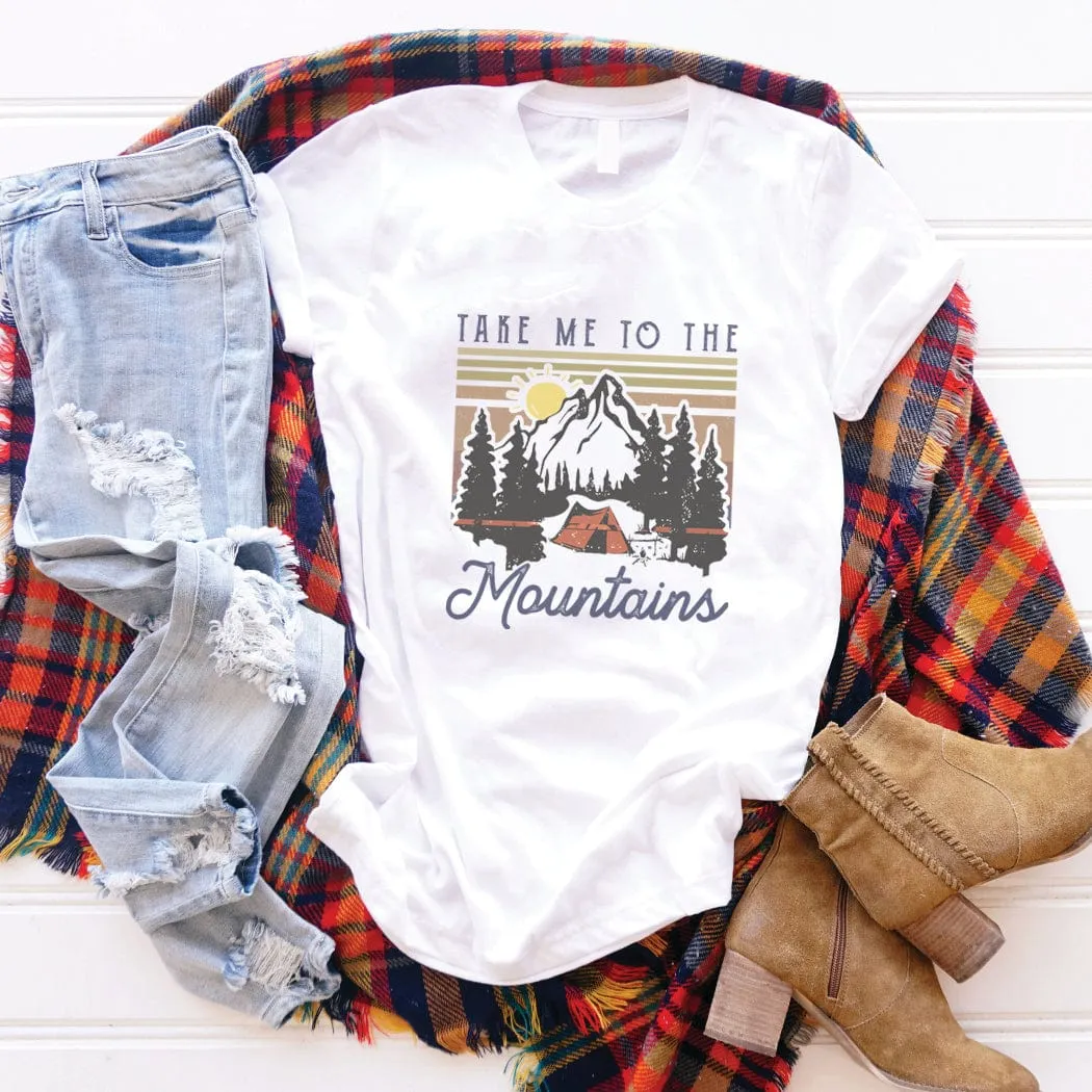 Take Me To The Mountains Outdoors Graphic T-Shirt - NA140